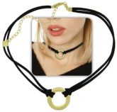 G1402 Gargantilha choker de couro semelhante à utilizada pela personagem Livia (O Outro Lado do Para