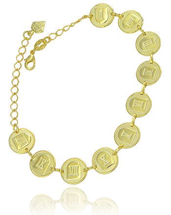 P440 Pulseira 10 mandamentos folheada a ouro